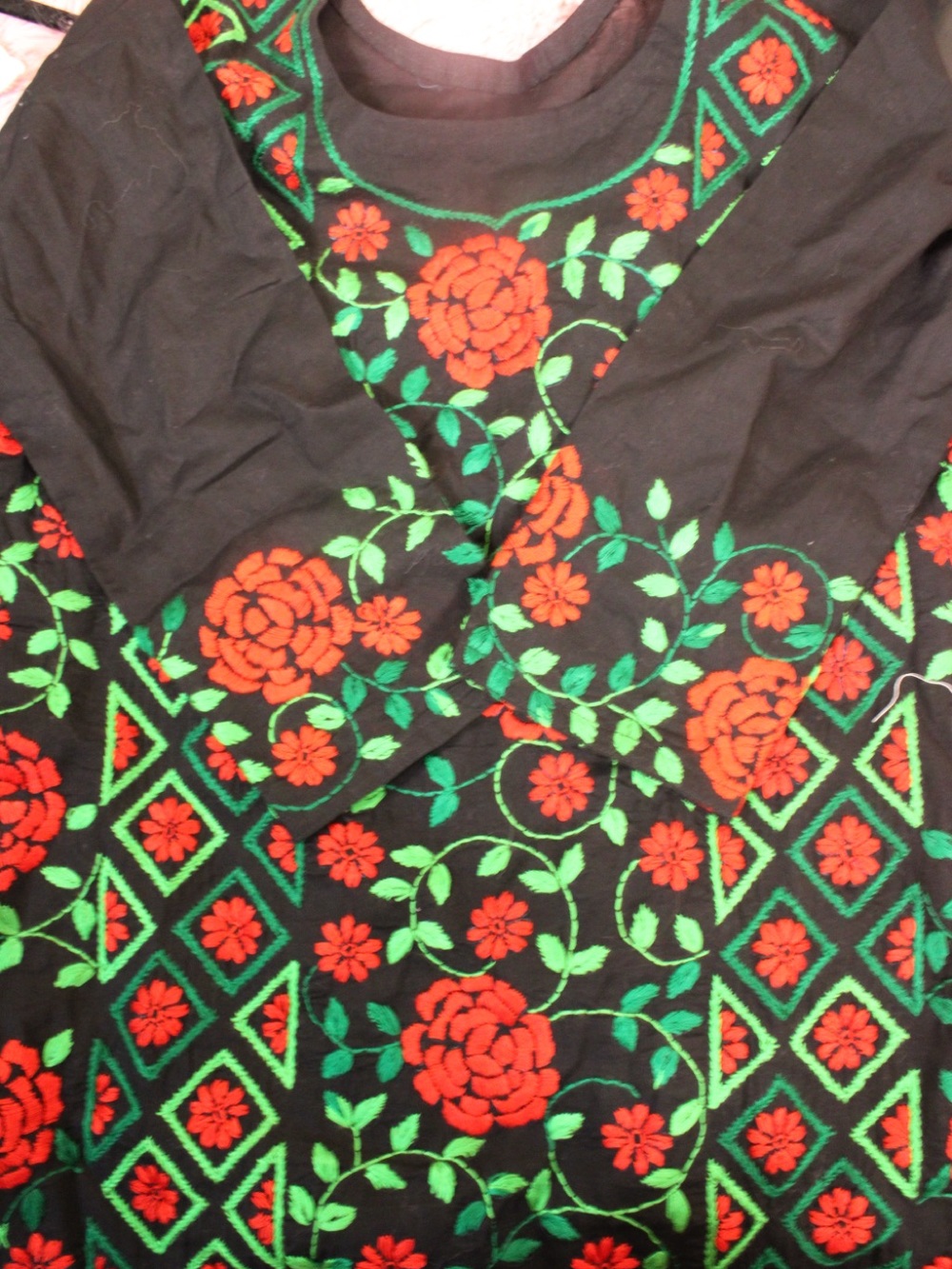Rare Handmade Kantha Embroidered Bangladesh Cotton Dress - Picture 14 of 16